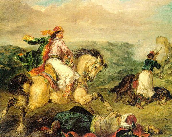 Eugene Delacroix Mounted Greek Warrior china oil painting image